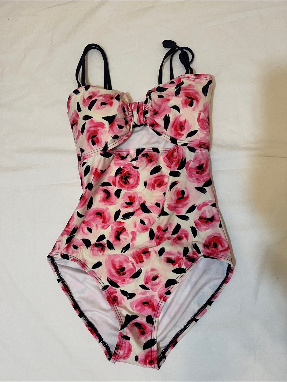kate spade NWT Pink Floral One-Piece Swimsuit Size Small.